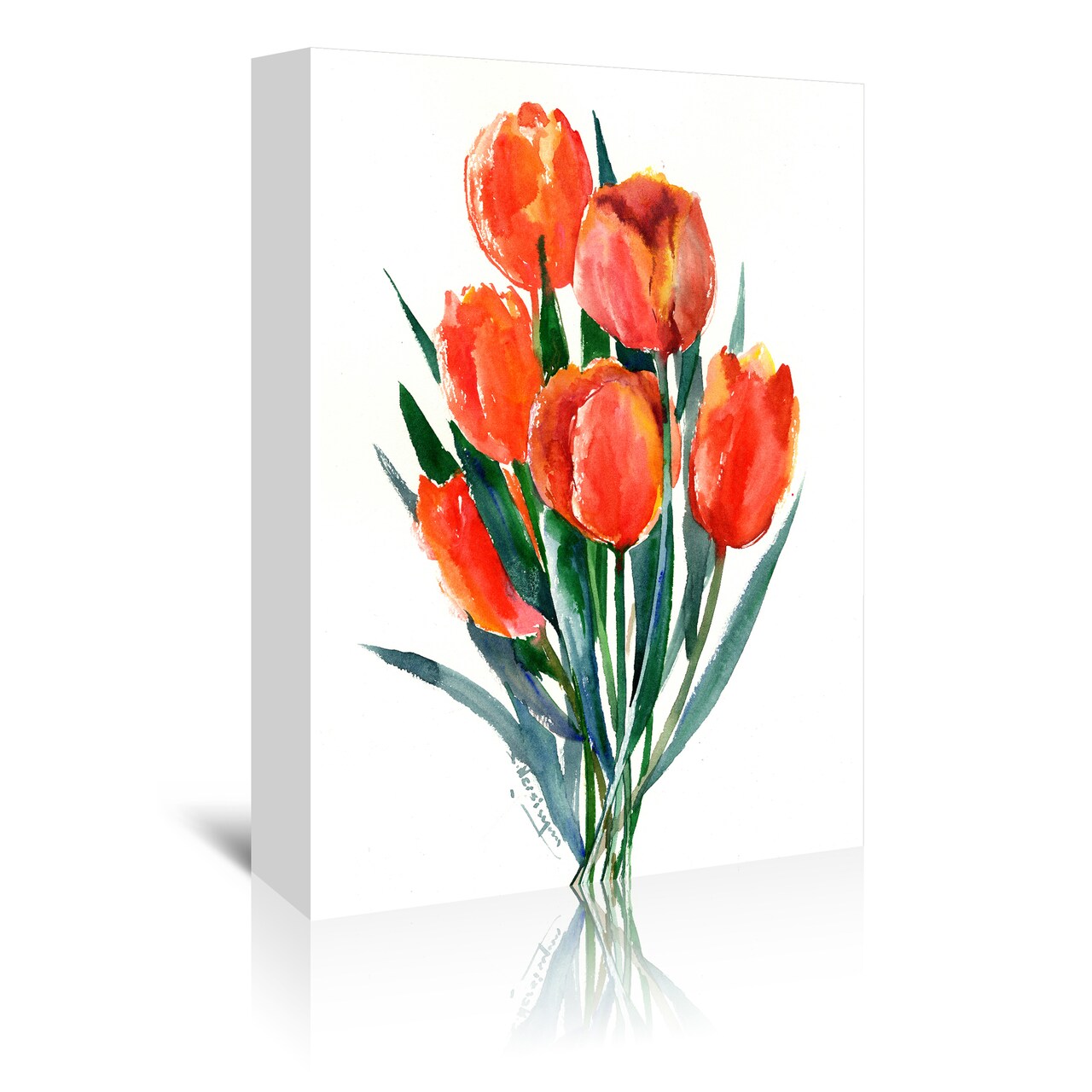 Red Tulips by Suren Nersisyan  Gallery Wrapped Canvas - Americanflat